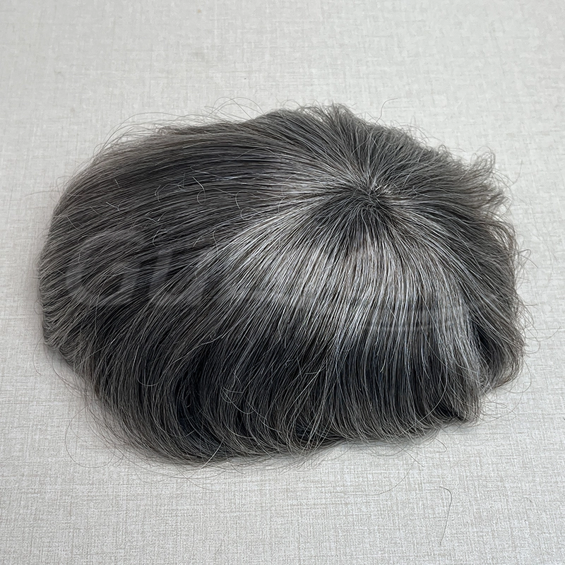 Mens Toupee Hairpiece Human Hair Systems 5#